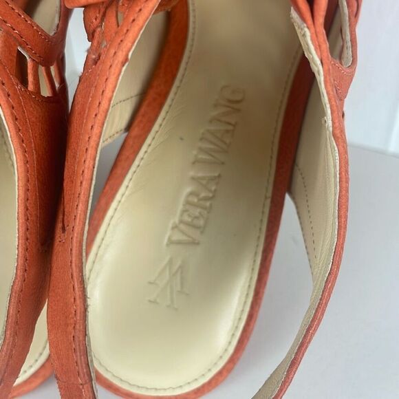 Vera Wang Lace Up Slingback Platform Heeled Sandals 7 - Picture 14 of 15